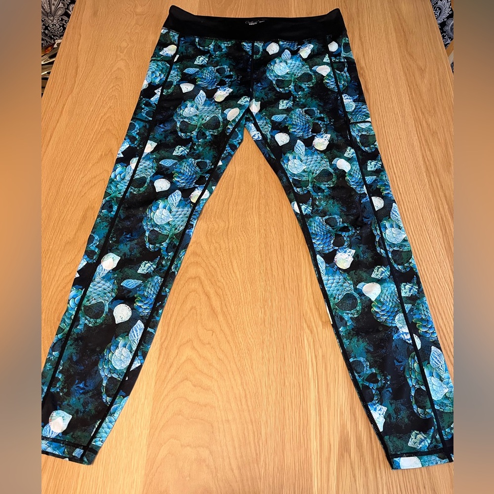 Constantly Varied Gear CVG Mermaid Skull Scales Ocean Leggings CrossFit XL